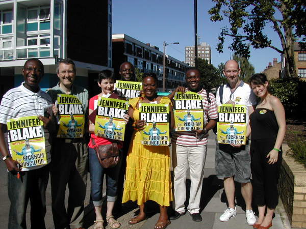 Jennifer Blake campaigning for Peckham